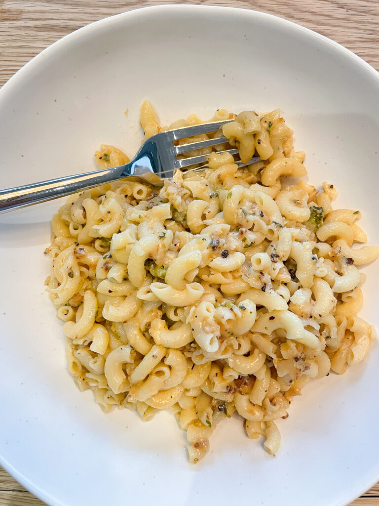 gluten-free mac and cheese pictured in a bowl