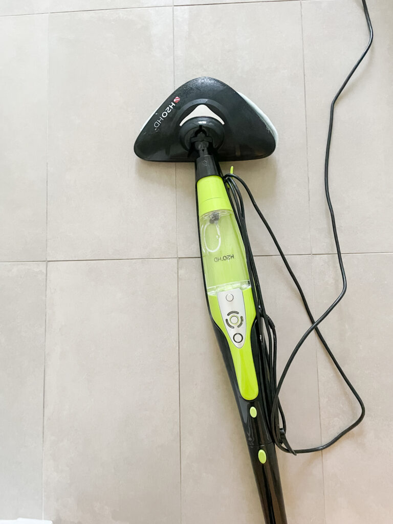 thane steam mop review with the steam mop on the ground