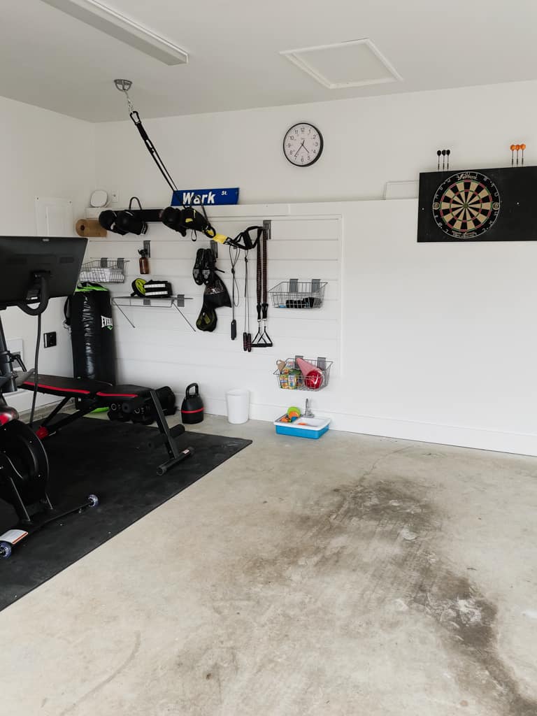 garage gym and organization area