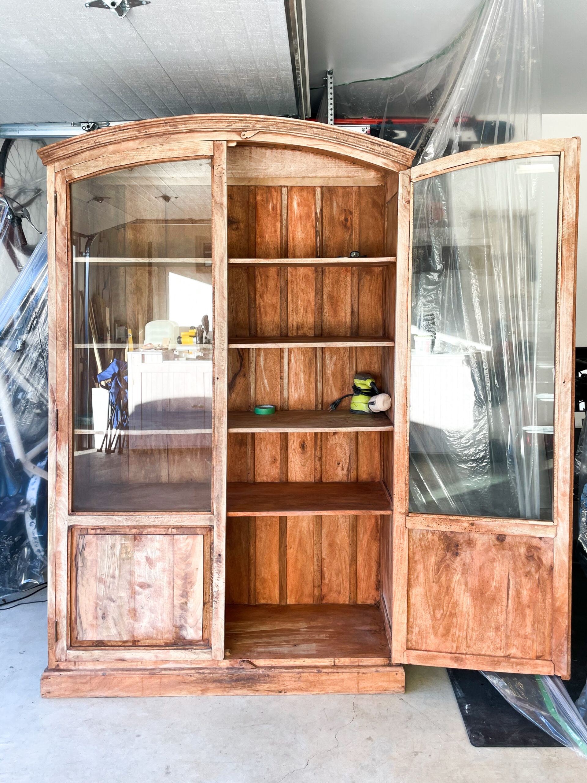 refinishing an arched cabinet