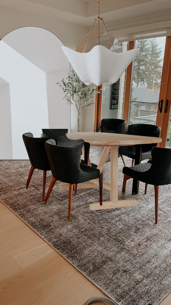 dining room image with a light superimposed as an option