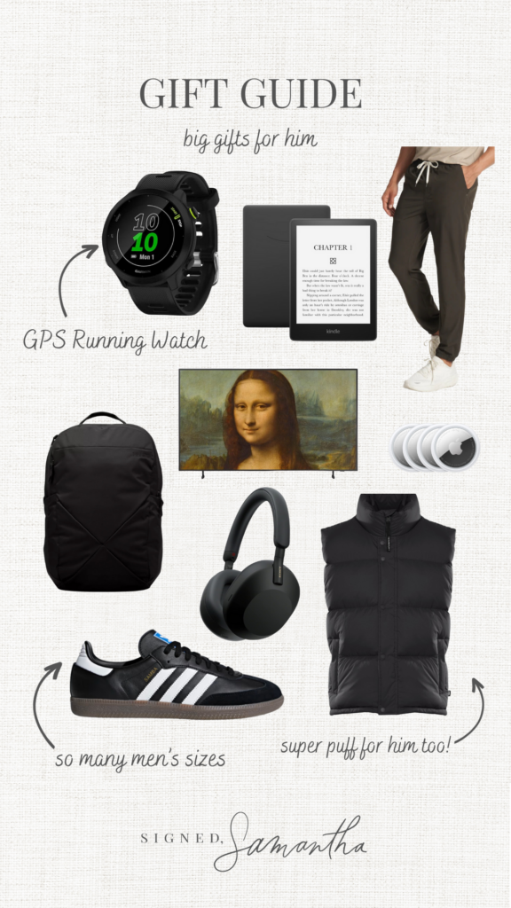 Round up gift guide for him - big gifts